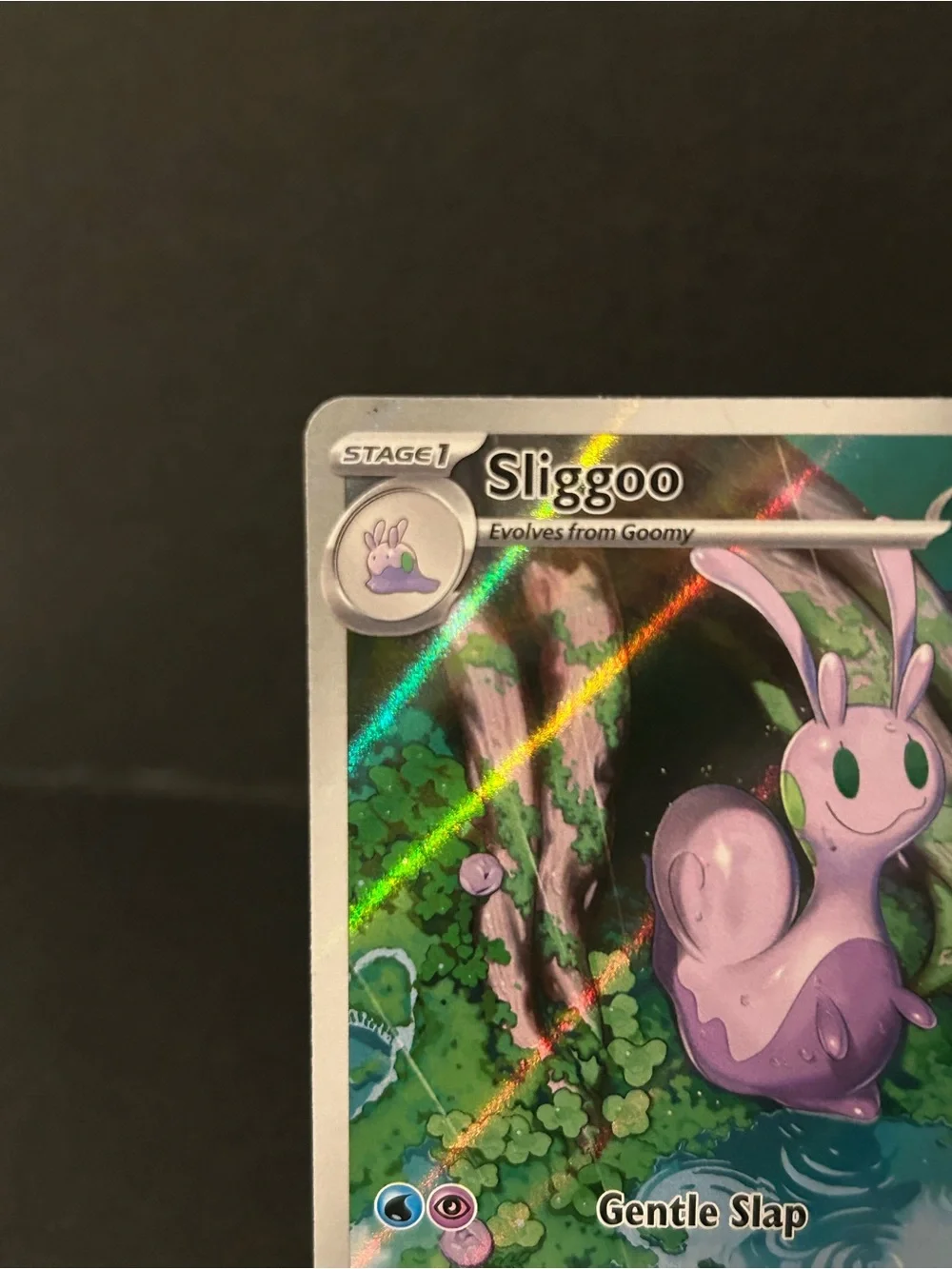 Pokemon Sliggoo Holographic Card - Purple & Green